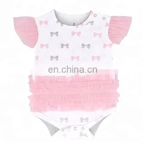 Wholesale 2018 Fashion Baby Clothes Soft Cotton Romper Ruffle Sleeve Baby Romper Suit thumbnail-1