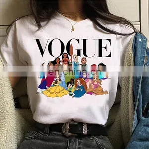European and American Fashion Princess Print Summer Casual Short-sleeved Fashion Brand Lady T-shirt thumbnail-5