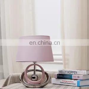 Nordic Simple Style Custom Table Decoration Ceramic Base Home Decor Pink Table Lamp for Hotel Bedside thumbnail-1