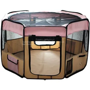 Portable Foldable Pet Exercise Pen Kennel + Carrying Case for Larges Dogs Small Puppies/Cats | Indoor/Outdoor Use Pet Cage thumbnail-1
