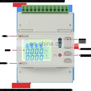 IoT Wireless/wifi/smart Energy Meter Multiloop 3-phase Din-rail Power Meter Acrel ADW200 RS485 Modbus-RTU DO/DI Temperature Kwh thumbnail-4