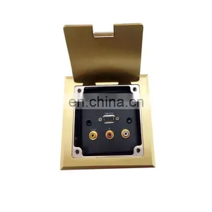 Stainless Steel Power VGA 3.5mm Audio Multimedia Hidden Electrical Floor Box thumbnail-1