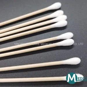 Cotton Applicator Cotton Bud Sterile Swab Wooden Applicator Stick Plastic Applicator thumbnail-1
