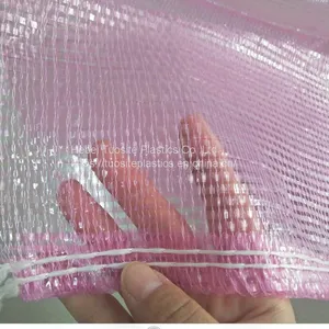 PP PE Pink Color Plastic Tubular Leno Mesh Bag Onion Potato Package Mesh Bag for Mexico thumbnail-2