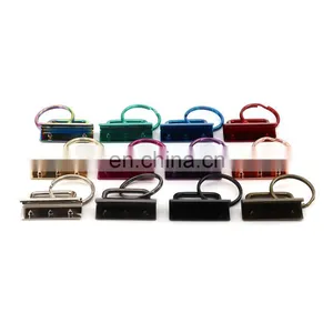 Wholesale Bulk Colorful Nickle Plated Metal Key Ring Tail Clip Fob Hardware Hanger Rings With Keyring Buckle thumbnail-5