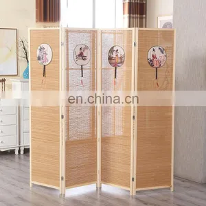 4 Panels Bamboo Room Dividers Chinese Antique Style Wood Room Divider Decorative Interior Screens & Room Dividers thumbnail-1