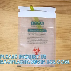 Zipper Locking Pouches for Specimens, Biohazard Specimen Bag, Biohazard Specimen Transport Bag, Autoclavable Bags thumbnail-3