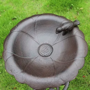 Cast Iron Standing Bird Bath Bird Feeder High Pole Bird Food Bath thumbnail-3