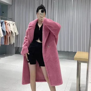 New Teddy Bear, Lamb Hair, Sheaf, Silhouette, Granular Teddy Fur, Mid-length Fur Coat for Women thumbnail-3