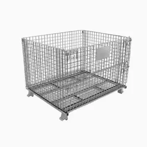 Large Metal Galvanized Supermarket Storage Mesh Roll Stillage Container thumbnail-1