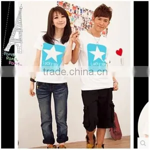 2015 Summer Fashion New Design Students Sweethearts Outfit Pentagram Render Unlined Upper Garment Printing Short Sleeve t Shirt thumbnail-2