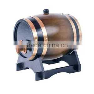 Oak Material Wood Type Coffee Steel Barrel, Bar Use Wooden Wine Barrels With Steel thumbnail-2