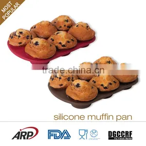 Flexible 6 Cups Silicone Cake Mould Heat Resistance Non-stick Odorless BPA FREE FDA LFGB DGCCRF thumbnail-1