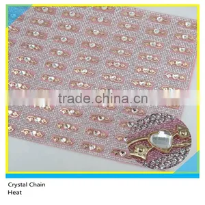 24*40 cm Metal Mix Crystal Beads Hotfix Glue Sheet Crystal Heart Shape thumbnail-1