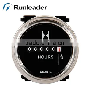 Silver Bezel AC/DC Engine Running Hour Meter for Generator Marine Boat thumbnail-1