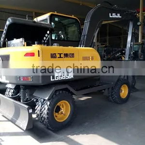 Mini Excavator Prices, LG680 Excavator, Walking Wheel Excavator, 8T Wheel Excavator thumbnail-1
