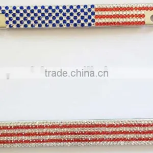 2015 USA Flag Bling Rhinestone License Plate Frame Wholesale thumbnail-1