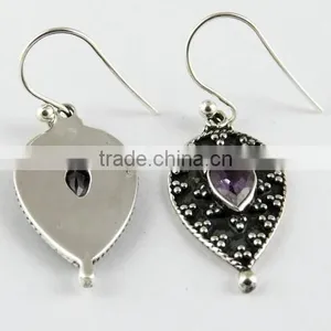 Make A Wish !! Oxidized Amethyst 925 Sterling Silver Earring, Gemstone Silver Jewelry, Handmade Silver Jewelry thumbnail-5