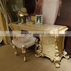 Italian Luxury Bedroom Furniture Set High Back Bed With Hand Carving thumbnail-4