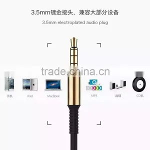 Original Joyroom 1m Audio Cable 3.5mm Electroplated Audio Plug Extension Cable Aux for Mobile Phone/car/headphone MT-4528 thumbnail-5
