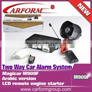 Factory Wholesale in Stock Magicar M909F Two Way Car Alarm System English/Persian Version LCD Remote Engine Starter thumbnail-1