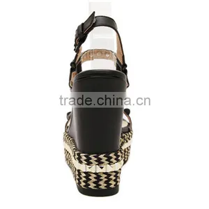 Rivets Grassroots Wedges Safety High Heel Women Summer Shoes thumbnail-4