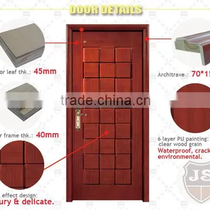 3d Effect Design Mdf Solid Cherry Wood Interior Doors thumbnail-6