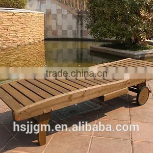 Outdoor Wooden Beach Sunbed thumbnail-2