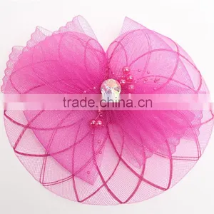DSFC0001A High Quality Mesh With Feather Flower Fascinator Grils Hair Accessories Wholesale thumbnail-5
