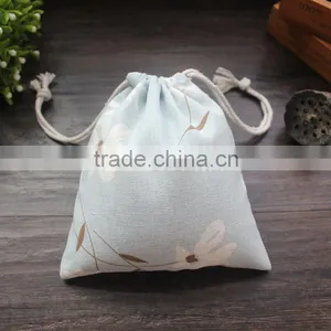 Wholesale Colorful Cute Cotton Fabric Drawstring Bag With Logo in Custom thumbnail-3