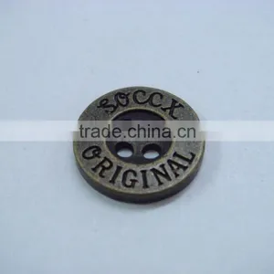 15mm Customer Logo Round 4 Holes Metal Alloy Button thumbnail-2