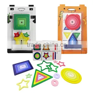 Gradient Assembly Game Set Jigsaw Green Wood Children Preshchool Educational Shape Size Color thumbnail-2