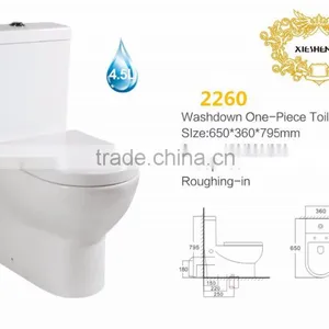 Washdown One Piece Toilet Popular Design Porcelain Sanitary Ware Toilet Bow thumbnail-2