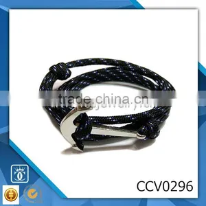Deuce Silicone Bracelets Fashion Bracelets With a Navy Anchor Braided Leather Bracelet Leather Bracelet Sailor Anchor thumbnail-1