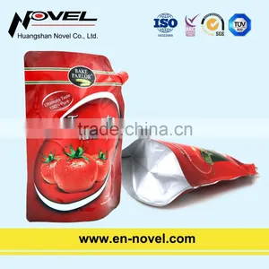 Plastic Stand Up Pouch With Spout for Ketchup/Tomato Sauce Packaging thumbnail-1