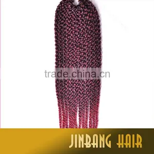 High Quality 3D 4 Strands 24inch 120g a Pack Synthetic Hair Twist Bug Color Cubic Braid thumbnail-1
