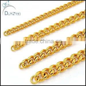 Heavy Men's Jewelry Gold Curb Cuban Chain Necklace 316L Stainless Steel thumbnail-4