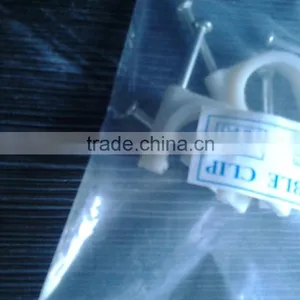 White Flat Nail Wire Clip/round Cable Clips 10mm thumbnail-2