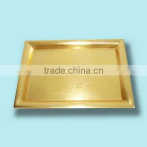 Plastic Rectangle Gold Serving Tray thumbnail-1
