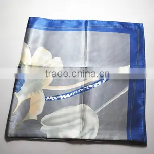 Wholesale 90*90cm Polyester Satin 90*90cm 100% Silk Satin Square Scarf thumbnail-2
