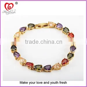 Fashion Jewelry 2015 Colorful Flower Bracelet Factory Price Silver Flower Bracelet thumbnail-1