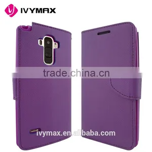 China Guangzhou Wholesale PU Leather Flip Folio Book Style Card Slots Kickstand Wallet Phone Case for LG G Stylo/ LS770/H634 thumbnail-2