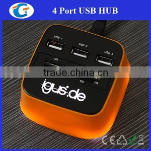 Light Up OEM 2.0 USB Hub 3 Port Combo Card Reader thumbnail-5