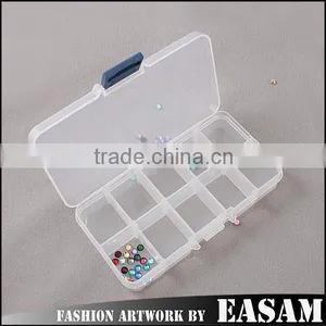 10 Grids Plastic Nail Rhinestone Box Transparent Storage Box for Nail Decoration thumbnail-1