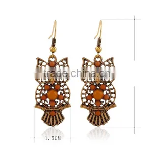 China Wholesale Custom Jewelry for Free Sample Cute Owl Pattern Woman Earrings thumbnail-4