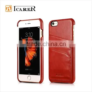 ICARER Back Cover Genuine Leather Case For IPhone 6 With Card Slots thumbnail-5