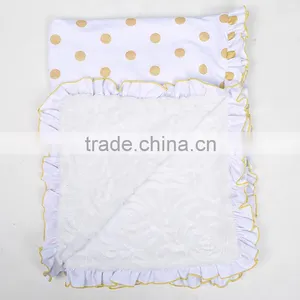 White With Gold Dots Minky Baby Blankets Super Soft and Beyond Adorable Blankets thumbnail-2