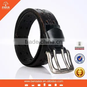 Factory Hot Sell Pin Belt Buckle Fashion Black Cowhide Italian Leather Belt Men thumbnail-1