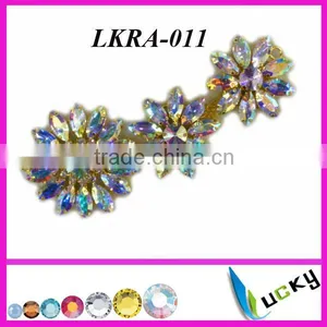 Hot Selling New Design LKRA-011 Crystal Strass Rhinestone Appliques for Wedding Dress thumbnail-1
