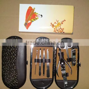MRT-024 8pcs PU Bag With Colored Box Stainless Steel Girl Manicure Pedicure Set thumbnail-1
